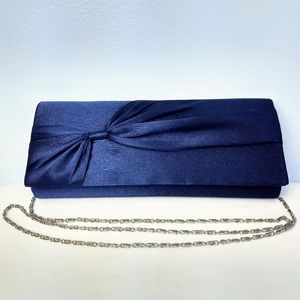 Damara Handbags Midnight Blue Satin Evening Bag